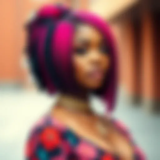 Elegant straight pre-looped crochet hair styled with a vibrant color