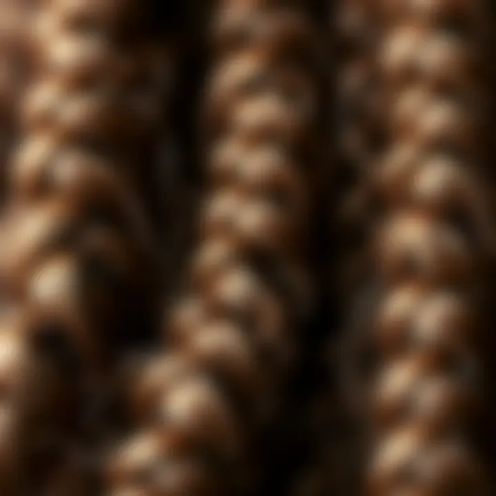 Close-up of the texture and quality of pre-looped crochet hair strands