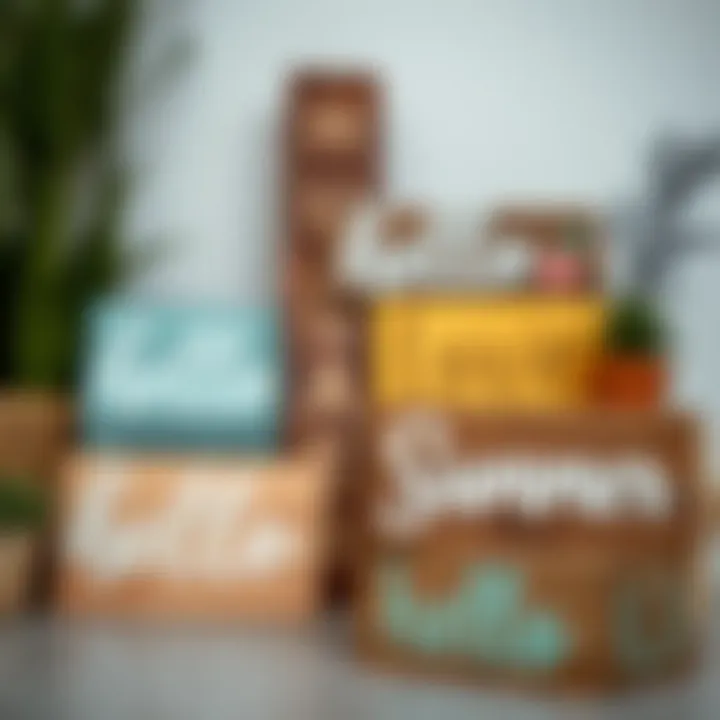 Diverse Designs of 'Hello Summer' Wood Signs Artistic composition of 'Hello Summer' wood signs in various designs