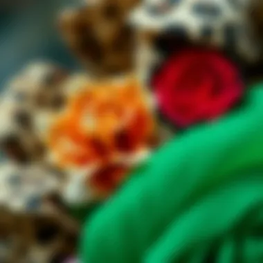 Close-up of a leopard print floral accessory