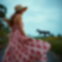 Flowy bohemian dress adorned with floral patterns