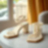 The Essence of Elegance: Pearl Sandals Elegant pearl sandals displayed on a chic surface