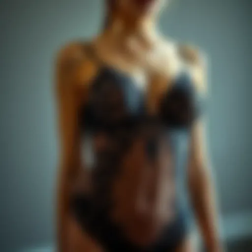 Intricate Lace Patterns in Mesh Teddies A stylish mesh teddy showcasing intricate lace patterns and contemporary design