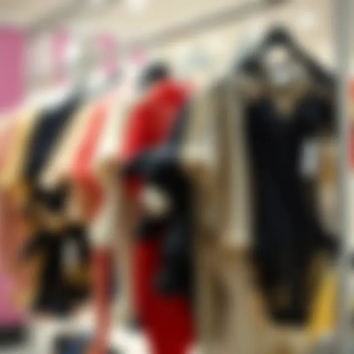 A variety of mesh teddies displayed on a chic clothing rack