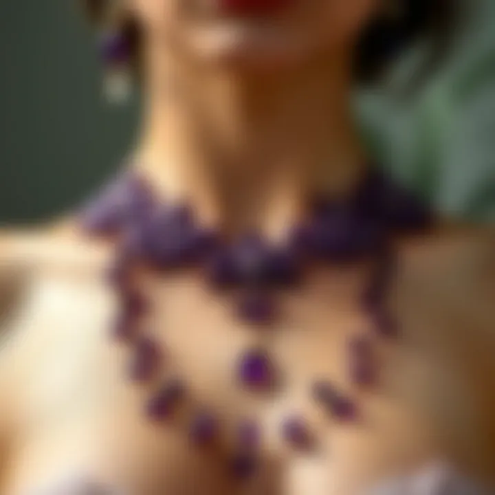 Elegant Purple Necklace Set Elegant purple necklace set with intricate beadwork