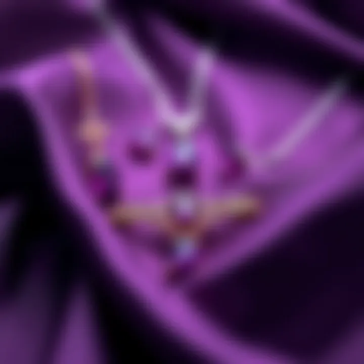Trendy Purple Jewelry Set Trendy purple jewelry set displayed on elegant fabric