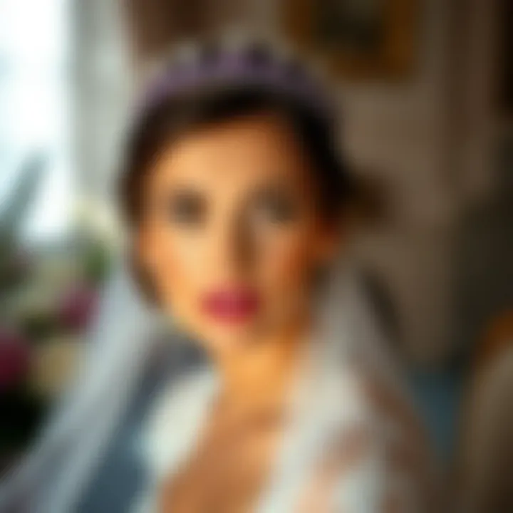 Bridal Portrait with Purple Tiara Bridal portrait featuring a stunning purple tiara