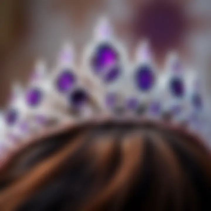 Intricate Tiara Design in Purple Close-up of intricate tiara design in shades of purple