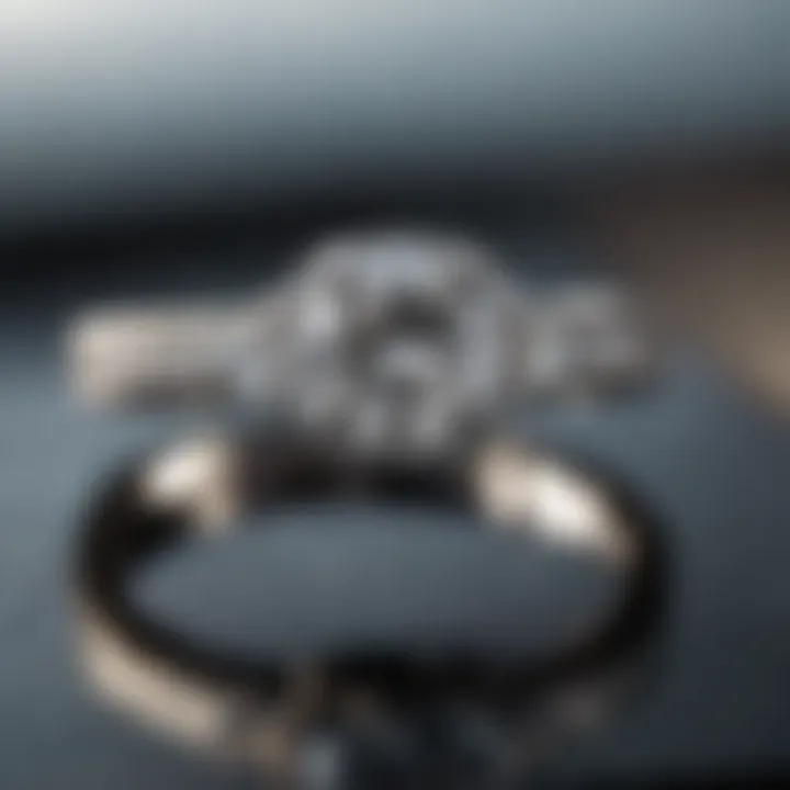 Close-up of a rhinestone ring reflecting light beautifully