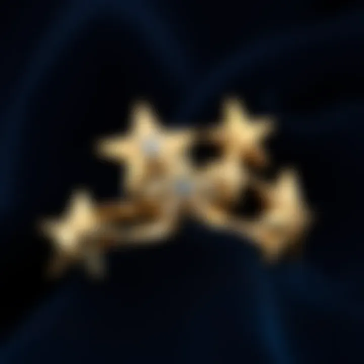 Elegant styling of star-shaped rings on display