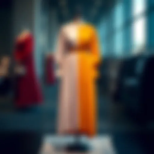 Elegant Two-Coloured Dress Display Elegant two-coloured dress on display