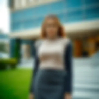 Chic pairing of a two piece knit skirt set for a formal event