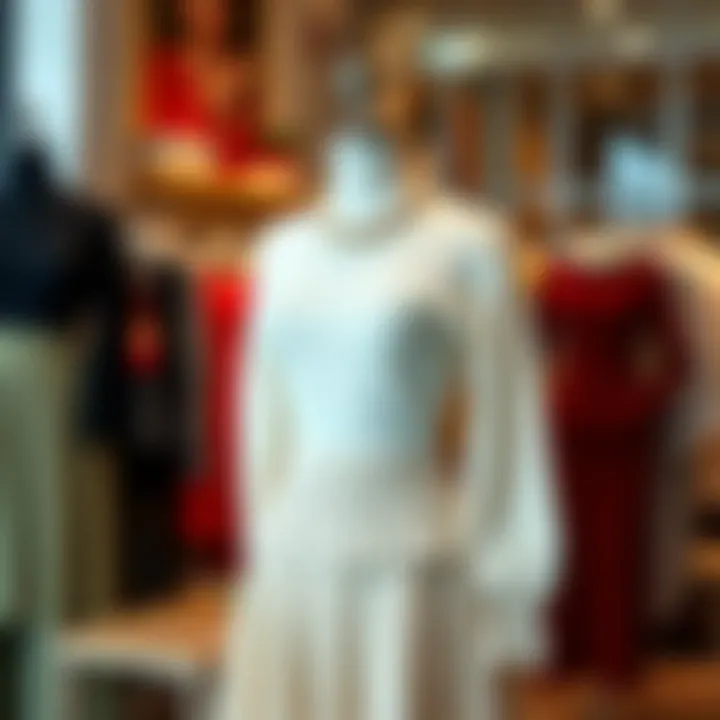 Styling options for two piece knit skirt sets displayed on a stylish mannequin