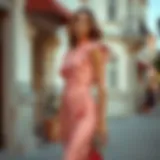 Elegant Petite Midi Dress Featuring a Side Split Elegant petite midi dress with a side split