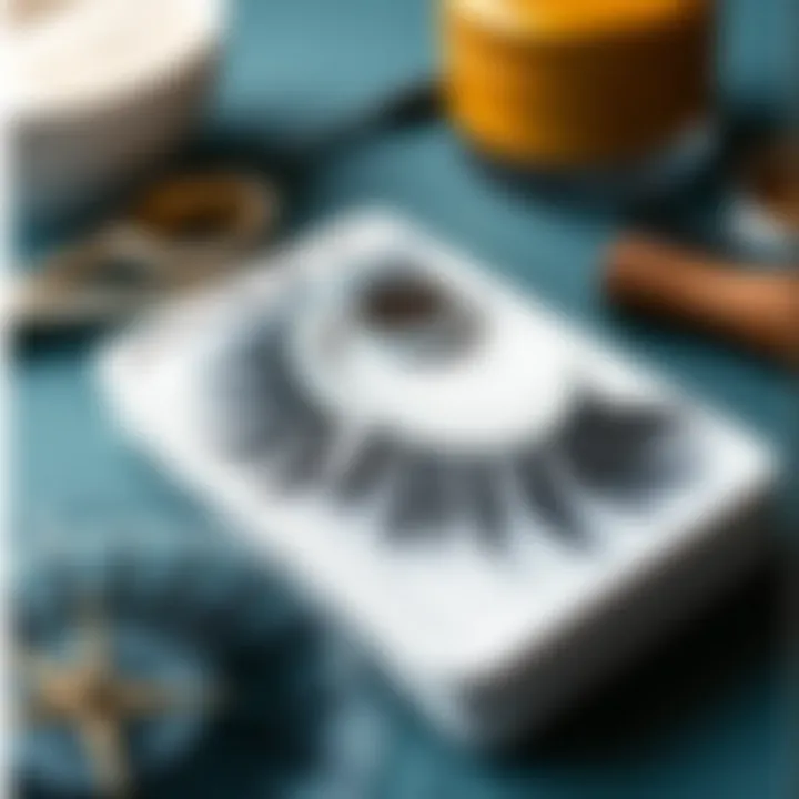 Materials Used in False Eyelashes A variety of materials used in crafting false eyelashes showcased artistically