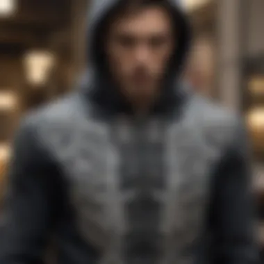 Intricate Design of Skeleton Zip-Up Hoodie Close-up of a stylish skeleton zip-up hoodie showcasing intricate design details