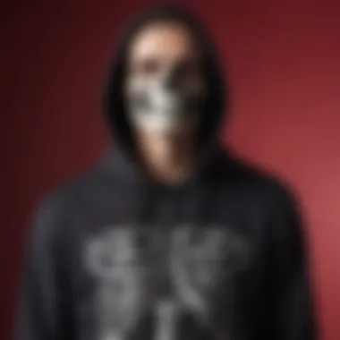Creative Styling of Skeleton Zip-Up Hoodies Creative styling options for skeleton zip-up hoodies, set against a vibrant backdrop
