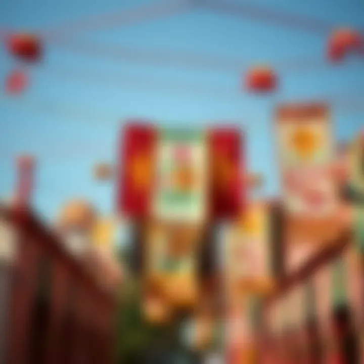 Traditional Mexican banners adorning a festive setting