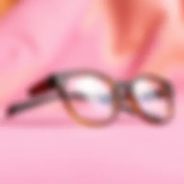 Stylish Cute Girly Glasses A pair of stylish cute girly glasses resting on a colorful backdrop
