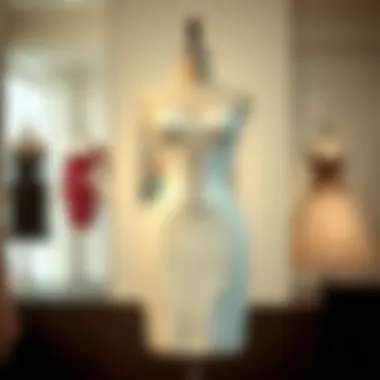 A stylish corset bodycon dress displayed on a mannequin in a chic setting