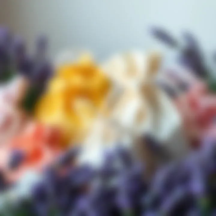 Diverse Collection of Lavender Gift Bags A collection of small lavender gift bags in various shades and textures