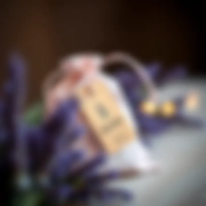 Personalized Lavender Gift Bag Customized lavender gift bag with a personalized tag