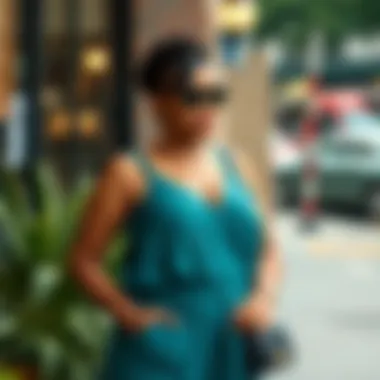 Chic Styling Options Stylish teal jumpsuit paired with accessories for a chic look