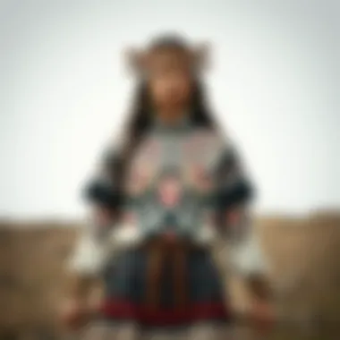 Modern Fashion Inspired by Totemic Designs A contemporary fashion piece inspired by totemic designs, merging tradition with modern style