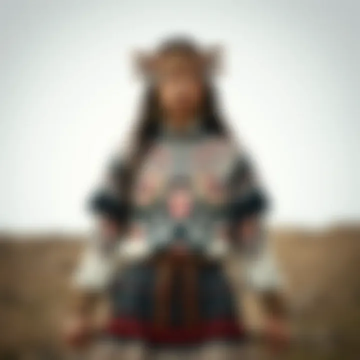 Modern Fashion Inspired by Totemic Designs A contemporary fashion piece inspired by totemic designs, merging tradition with modern style