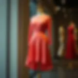 Stylish Flared Hem Dress Display A stylish flared hem dress displayed on a mannequin