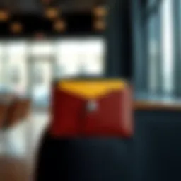 Elegant leather front pocket credit card holder in a stylish setting