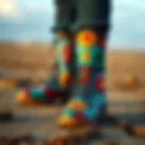 Vibrant Patterns in Boots Printing Innovative boots printing design showcasing vibrant colors and patterns