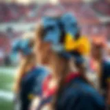 A vibrant collection of football hair bows showcasing team colors and styles