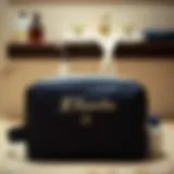 Personalized Elegance in Toiletry Bags Elegant monogrammed toiletry bag showcasing personalization
