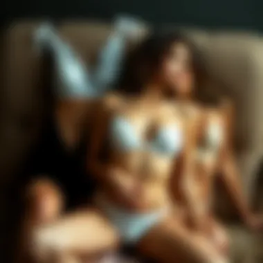 Different styles of open lingerie sets arranged artistically