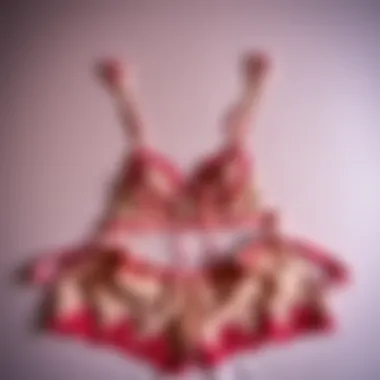 Elegant open lingerie set displayed on a smooth surface