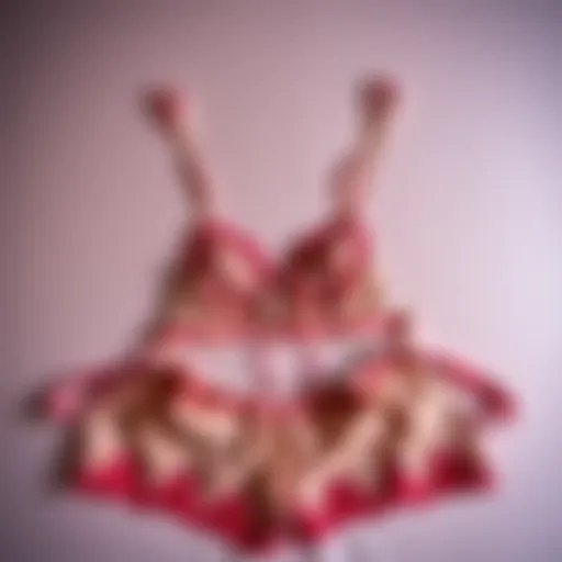 Elegant open lingerie set displayed on a smooth surface