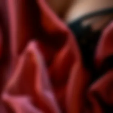 Close-up of luxurious fabric used in lingerie design