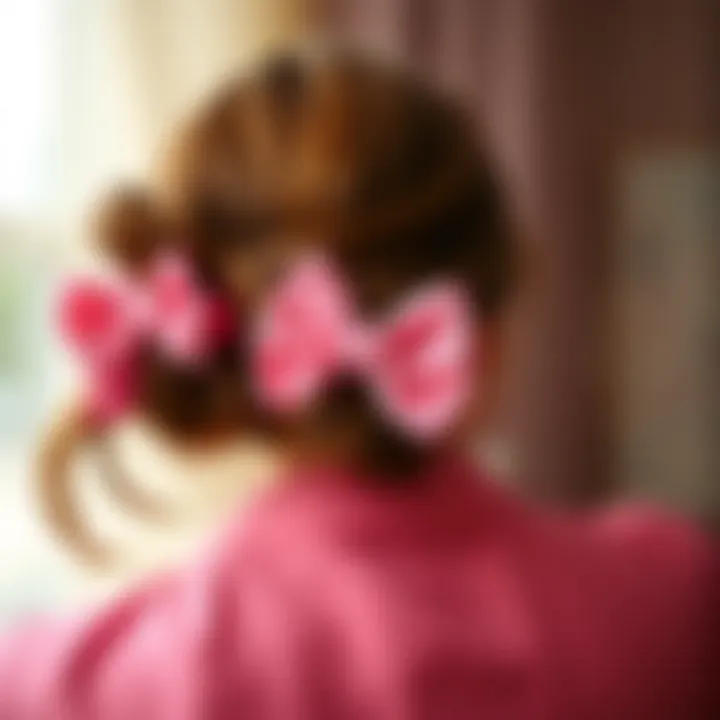 Care tips for maintaining pink bow hair clips on a stylish backdrop