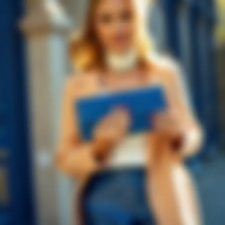 Styling with Royal Blue Clutch Styling tips for royal blue clutch with outfit