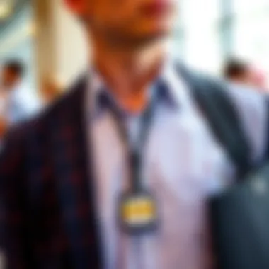 Functional lanyard money holder in practical use during an event