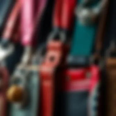 Close-up of various materials used in lanyard money holders