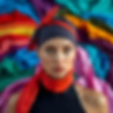 Colorful Array of Spandex Head Scarves Various colors of spandex head scarves arranged artistically