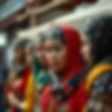 Cultural Representation of Spandex Head Scarves A cultural representation of spandex head scarves in traditional attire