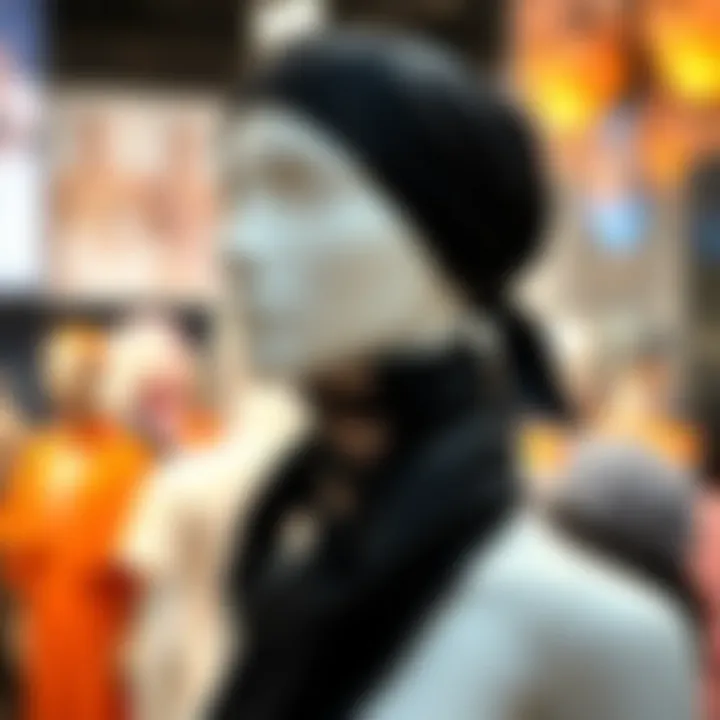 Stylish Spandex Head Scarf on Display A stylish spandex head scarf draped elegantly on a mannequin