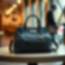 Stylish purse showcasing organizer pockets in a chic setting