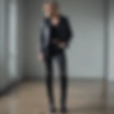 Classic Style with Black Ripped Jeans Classic black ripped jeans styled with a leather jacket and boots