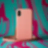 Stylish Phone Case Clutch Stylish phone case clutch on a vibrant background