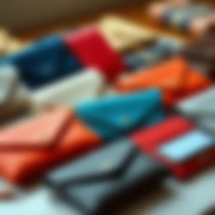 Trendy Arrangement of Phone Case Clutches Trendy arrangement of phone case clutches in various colors