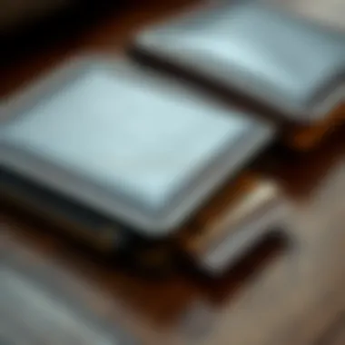 A close-up of different materials used in picture wallets